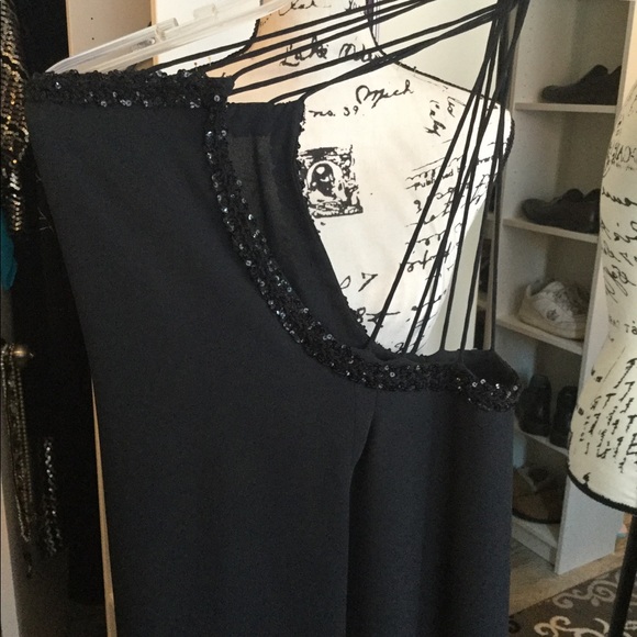 Little Black Dress with Sequins and Lots of Straps - Picture 3 of 7